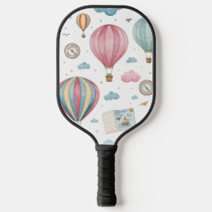 Vintage-Heißluftballon-Muster (1) Pickleball Schläger