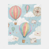Vintage-Heißluftballon-Muster (2) Fleecedecke (Vorderseite)
