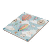 Vintage-Heißluftballon-Muster (2) Fliese (Seite)