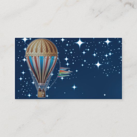 Vintage Heißluftballon Night Wedding Platzkarten (Rückseite)
