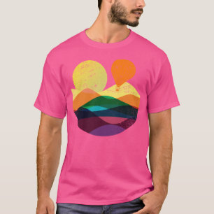 Vintage Heißluftballon-Reise Abstraktes Design T-Shirt