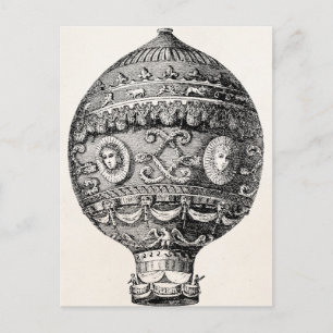 Vintage Heißluftballon Retro Luftschiff Alte Ballo Postkarte