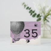 Vintage Heißluftballon-Tischnummern Postkarte (Stehend Vorderseite)