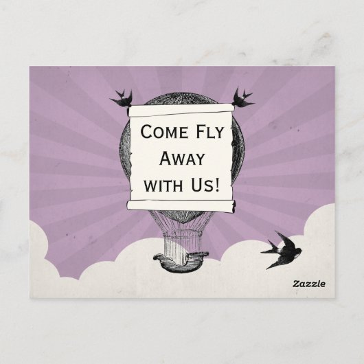 Vintage Heißluftballon-Tischnummern Postkarte (Rückseite)