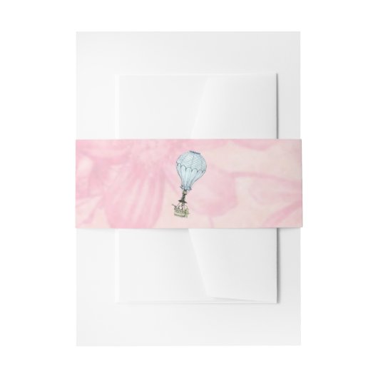 Vintage Heißluftballonhochzeit Einladungsbanderole (Vorderseite Beispiel)