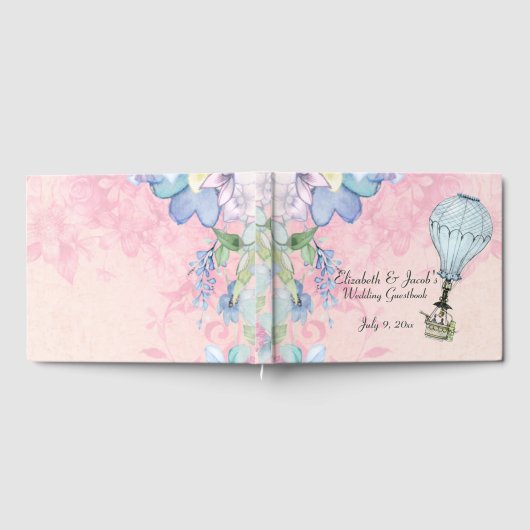 Vintage Heißluftballonhochzeit Gästebuch (Voll)