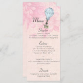 Vintage Heißluftballonhochzeit Menükarte (Vorne/Hinten)