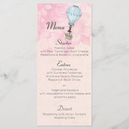 Vintage Heißluftballonhochzeit Menükarte