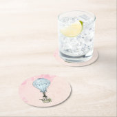 Vintage Heißluftballonhochzeit Runder Pappuntersetzer (Vor Ort)