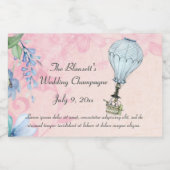 Vintage Heißluftballonhochzeit Schaumweinetikett (Einzelnes Label)