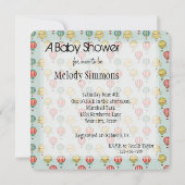 Vintage Heißluftballons Babydusche Einladung (Rückseite)