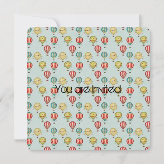 Vintage Heißluftballons Babydusche Einladung (Vorderseite)
