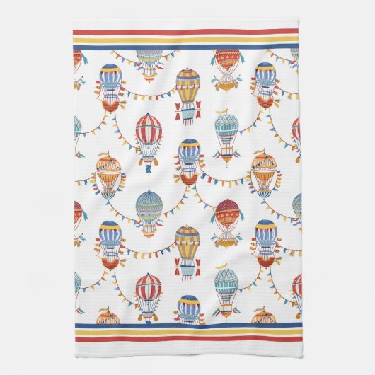 Vintage Heißluftballons Geschirrtuch (Vertikal)