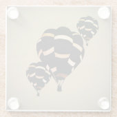 Vintage Heißluftballons Glasuntersetzer (Rückseite)