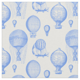 Vintage Heißluftballons in Cornflower Blue Stoff