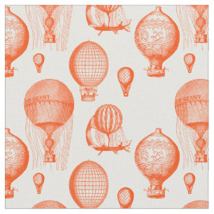 Vintage Heißluftballons in Oranried Stoff
