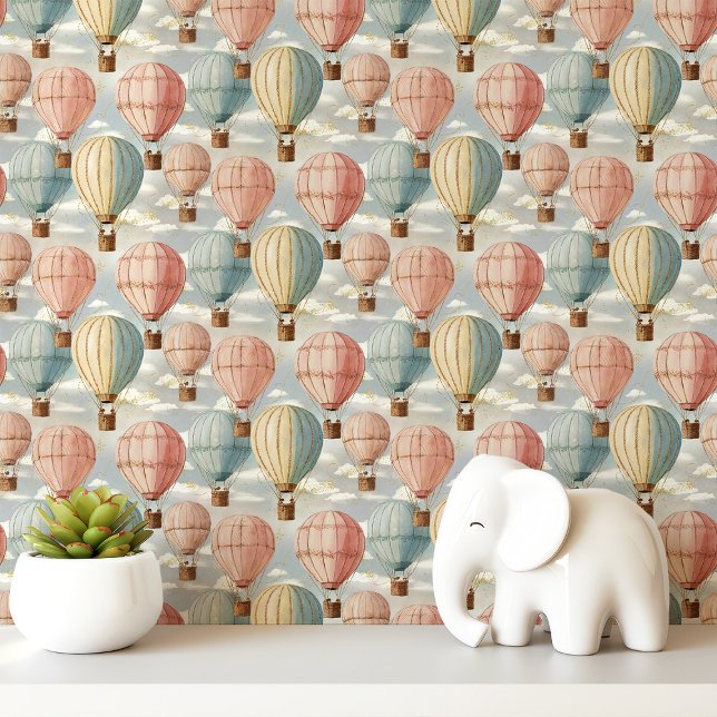 Vintage Heißluftballons in Pastel Sky Tapete (Von Creator hochgeladen)