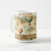 Vintage Heißluftballons Kunst Personalisiert Kaffeetasse (Vorderseite Links)