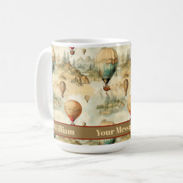 Vintage Heißluftballons Kunst Personalisiert Kaffeetasse