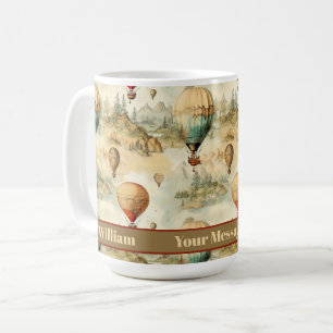 Vintage Heißluftballons Kunst Personalisiert Kaffeetasse