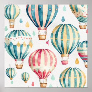Vintage Heißluftballons Kunstprint Poster