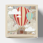 Vintage Heißluftballons Weltkarte Kinderdusche Geschenkschachtel (Oben)