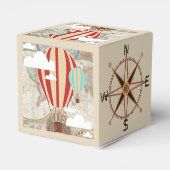 Vintage Heißluftballons Weltkarte Kinderdusche Geschenkschachtel (Rückseite)