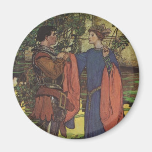 Vintage-Held Prinz Ritter Glänzende Rüstung Prinze Magnet