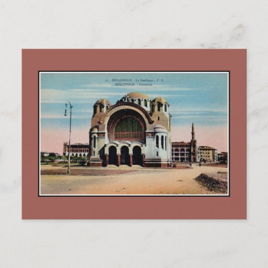 Vintage Heliopolis Kairo Ägyptische Kathedrale Postkarte (Vorderseite)