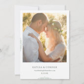 Vintage helle Sage Grün Elegantes Foto Hochzeit Einladung (Rückseite)