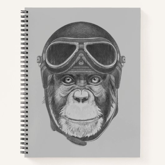 Vintage-Helm-Affe Notizblock (Vorderseite)