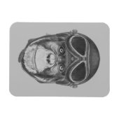 Vintage Helm Schimpanse Magnet (Horizontal)