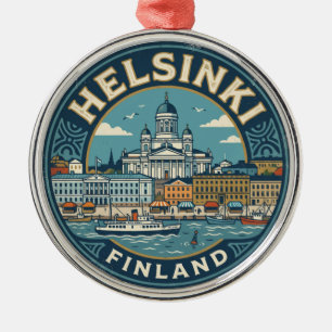 Vintage Helsinki Finnland Ornament Aus Metall