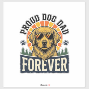 Vintage-Hemd für Hunde-Väter Golden Retriever Retr Aufkleber