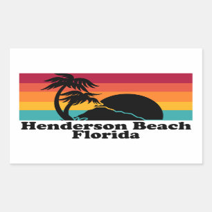 Vintage Henderson Beach Florida Rechteckiger Aufkleber