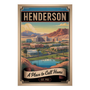 Vintage Henderson Nevada Retro-Reise Poster