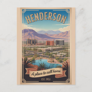 Vintage Henderson Nevada Retro-Reise Postkarte