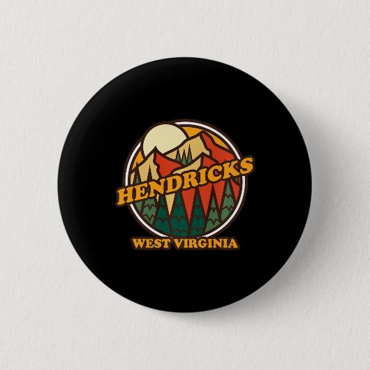 Vintage Hendricks West Virginia Bergwandern So Button (Vorderseite)