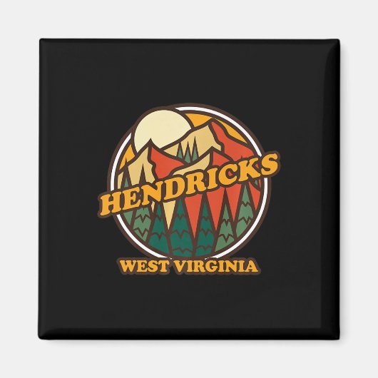 Vintage Hendricks West Virginia Bergwandern So Magnet (Vorne)