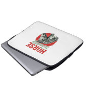 Vintage-Hengst-Daddy-Gravur Laptopschutzhülle (Vorne Knopf)