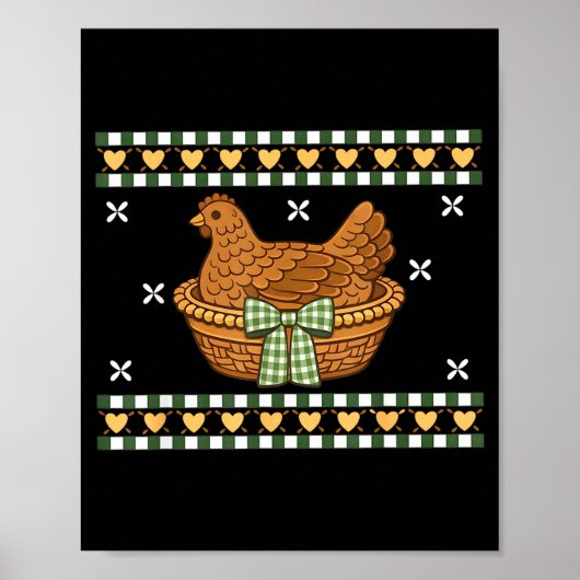 Vintage-Henne Second-Hand-Oma-Oma-Illustration Poster (Vorne)