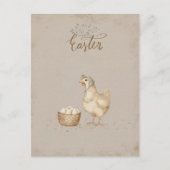 Vintage Henne- und Eierlandwirtschaft Feiertagspostkarte (Vorderseite)