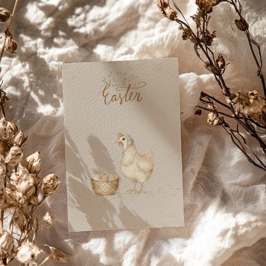 Vintage Henne- und Eierlandwirtschaft Feiertagspostkarte