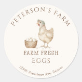 Vintage Henne- und Eierlandwirtschaft Runder Aufkleber (Vorderseite)