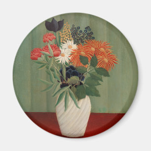 Vintage Henri Rousseau Kunstprint in Altgrün mit B Magnet