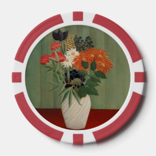Vintage Henri Rousseau Kunstprint in Altgrün mit f Pokerchips