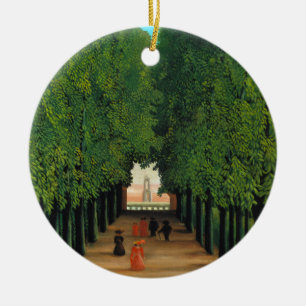 Vintage Henri Rousseau Paris Grüne Bäume Park Kuns Keramik Ornament