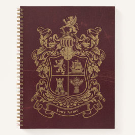 Vintage Heraldic Crest & Noble Shield Journal Notizblock