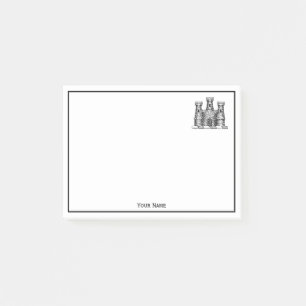 Vintage Heraldik-Schloss-Emblem Wappen Wappenschil Post-it Klebezettel