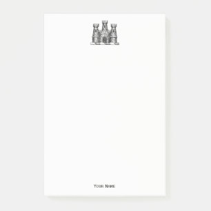 Vintage Heraldik-Schloss-Emblem Wappen Wappenschil Post-it Klebezettel